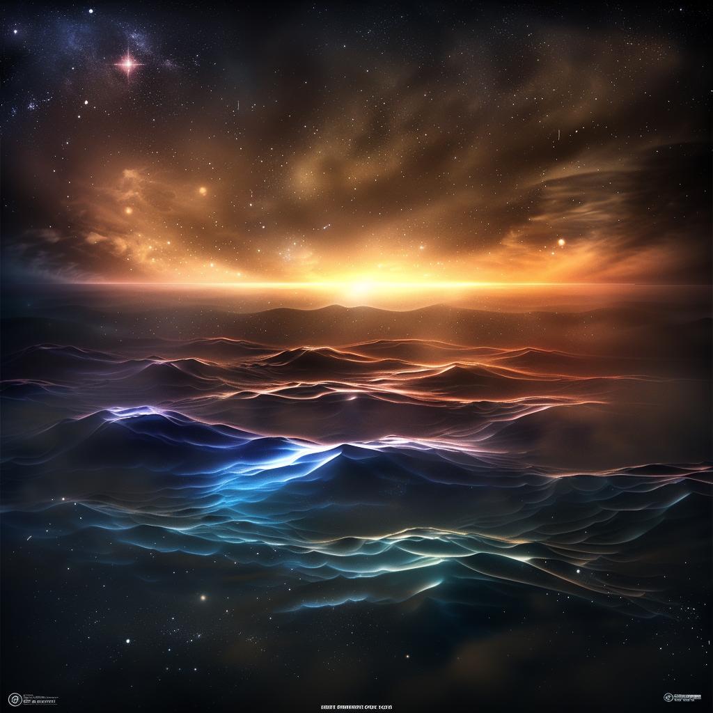pulsar  waves  Ed  Ruscha  ocean  stars  natural  lighting  volumetric  grain 1025671