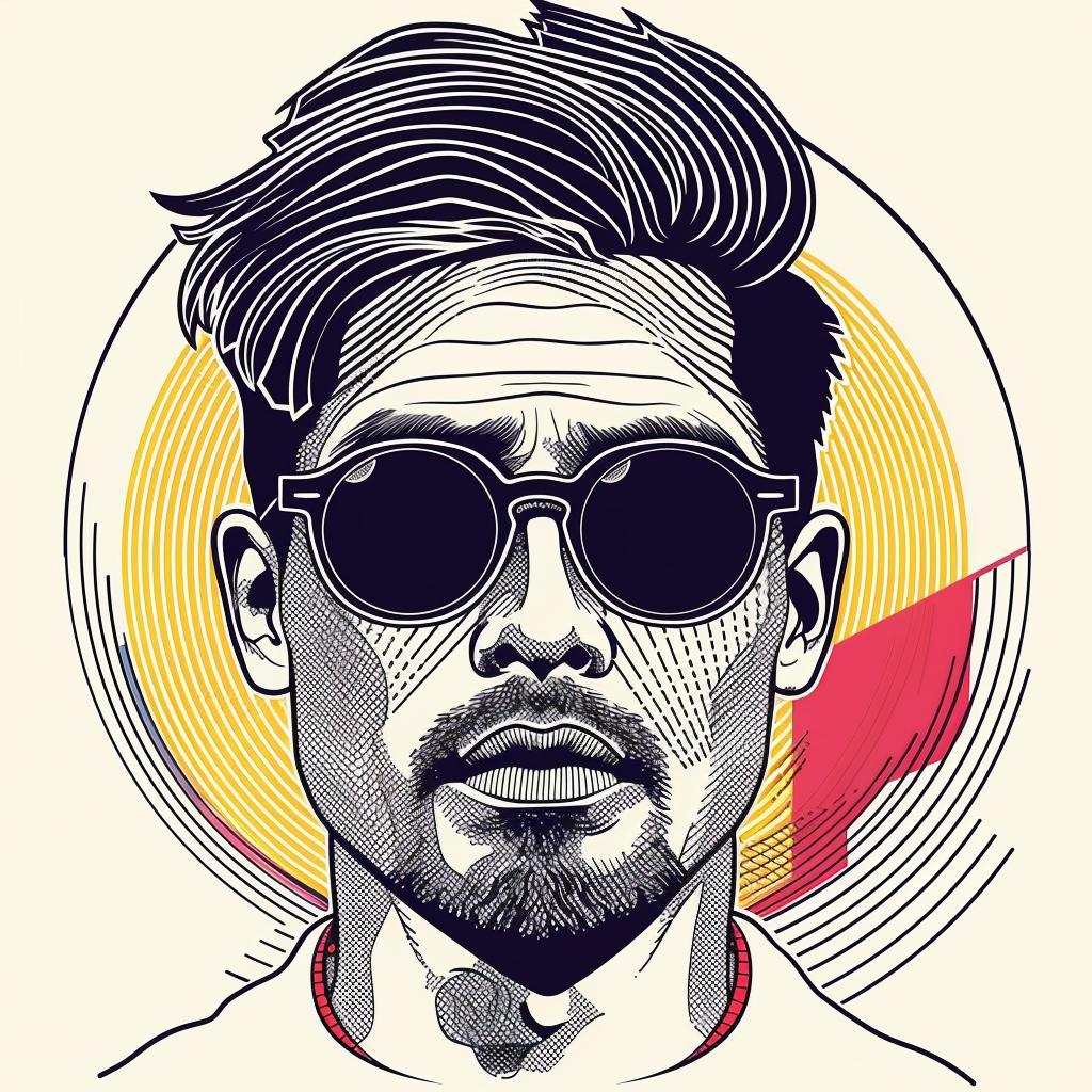 Pop  Art  Asian  man  digital  portrait  beard  sunglasses  vector  illustration 937264