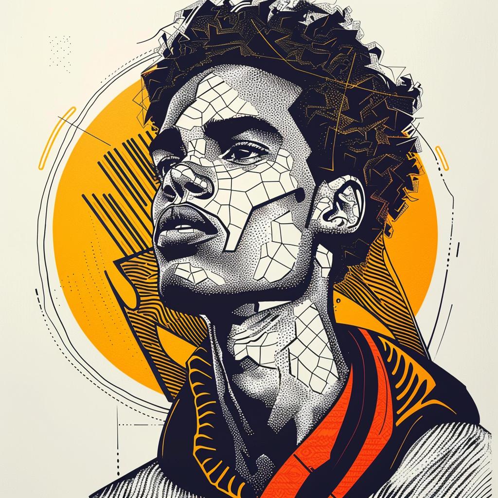 PopArt  male  afro  digital  art  youth  portrait  vibrant  style  colorful 937985