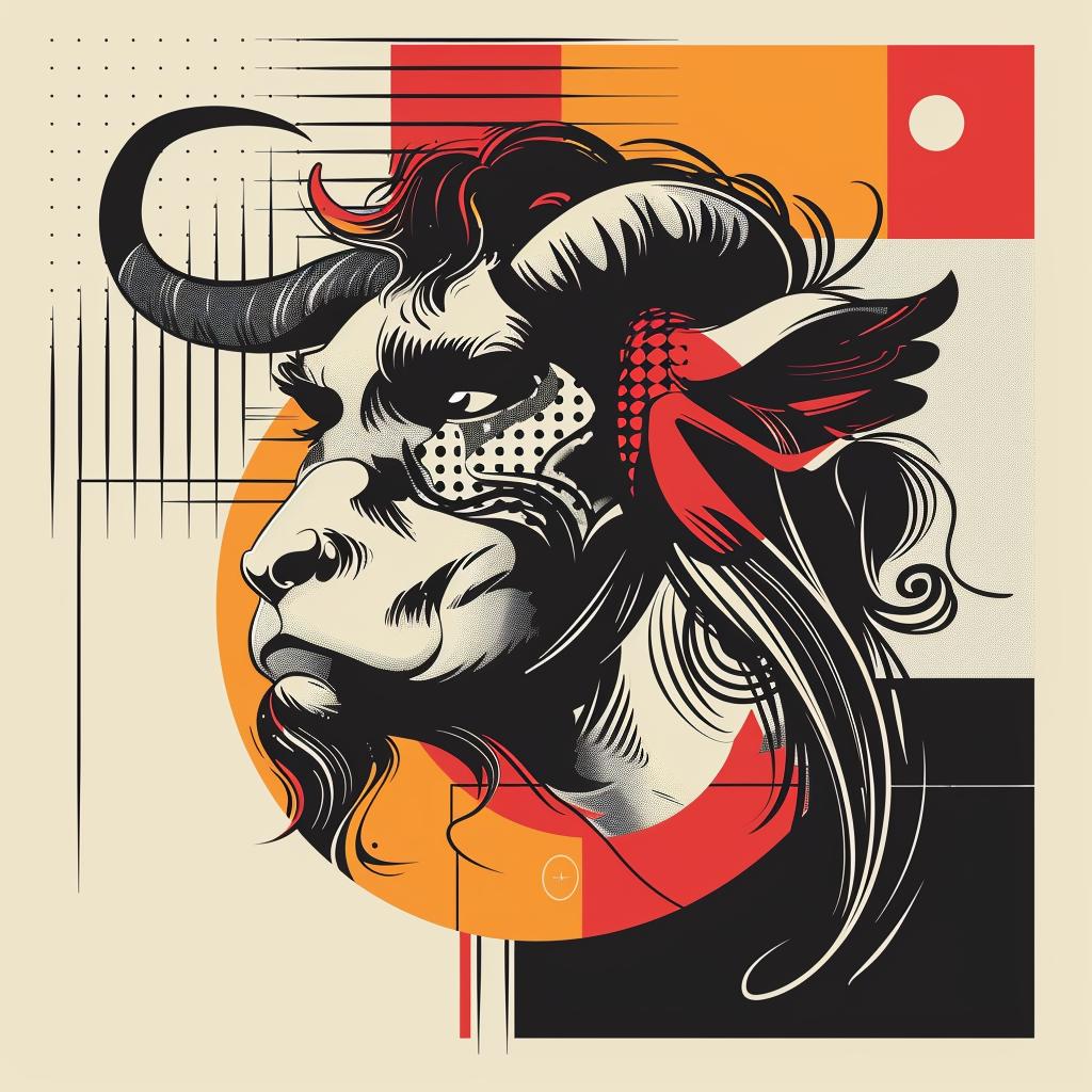 mythical  creature  hybrid  goat  tribal  fantasy  art  illustration  whimsical  colorful 939603