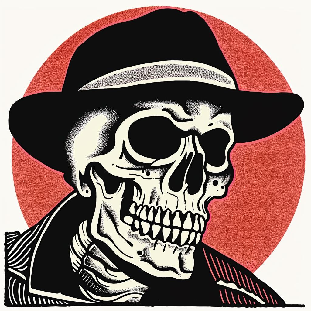 skull  hat  poster  graphic  illustration  dark  gothic  art  stylized  trendy 940124