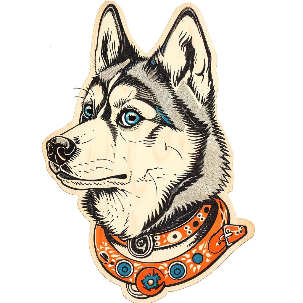 dog  siberian  husky  sticker  white  background  collar  cute  pet  animal 943065