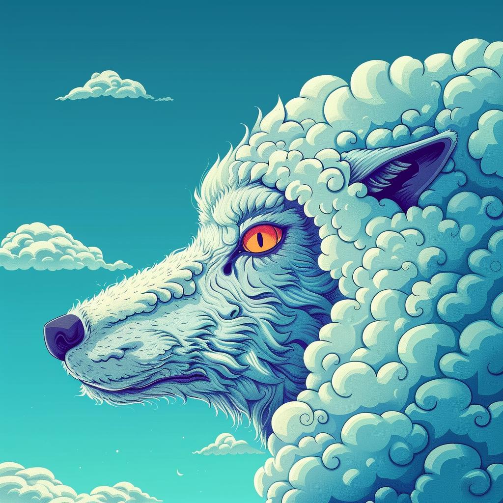 clouds  illustration  wolf  fantasy  dreamlike  mythical  hybrid  ethereal  imaginative  unique 941197