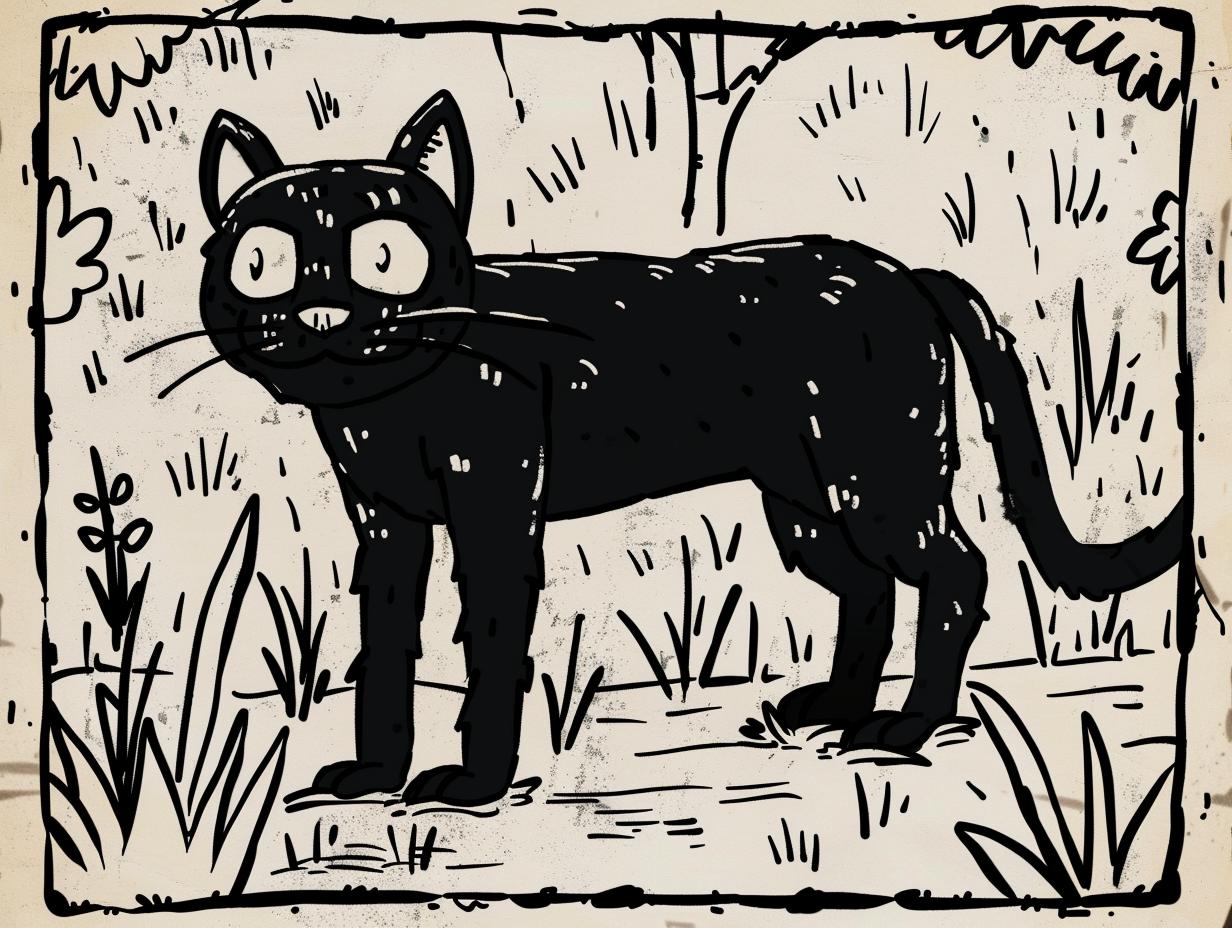 black  cat  grass  big  eyes  tattoo  SailorJerry  1950s  illustration  art 919500