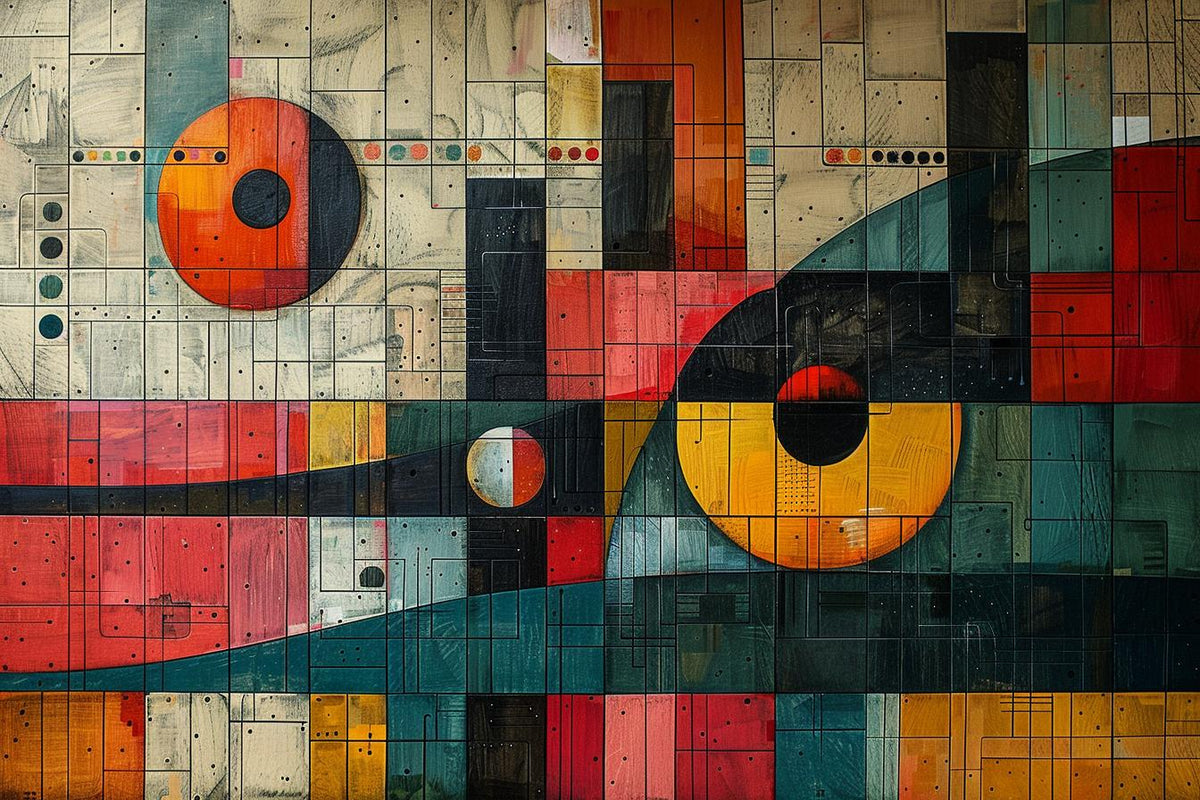 البنائية ElLissitzky Kandinsky Rodchenko Bauhaus خطوط تجريدية ملونة نقاط نصفية 939018
