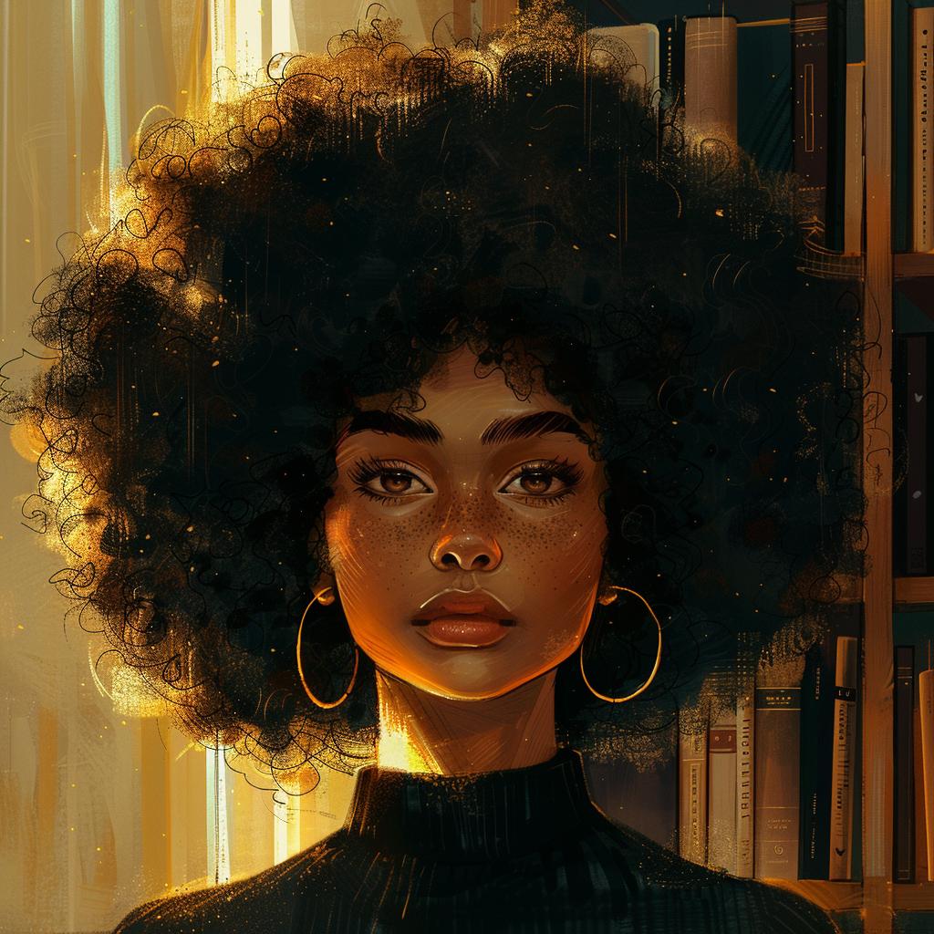 woman  afro  stylized  illustration  socialmedia  karencore  curvilinear  amber  beautiful  art 938483