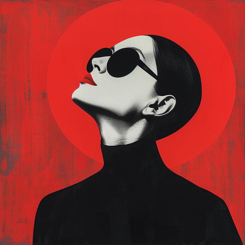 surreal  album  cover  sunglasses  red  circle  graphic  abstract  creative  modern 1019192