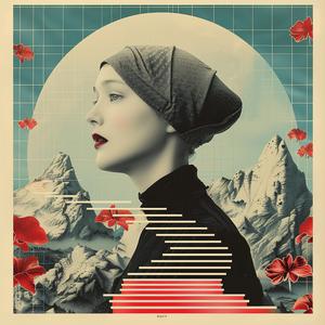 surreal  album  cover  woman  flowers  red  symbolist  risograph  hyper-realistic  art 1077748