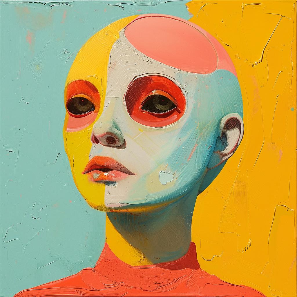 woman  colors  face  encaustic  palette-knife  impasto  Joan  Cornella  vibrant  artistic 1016547