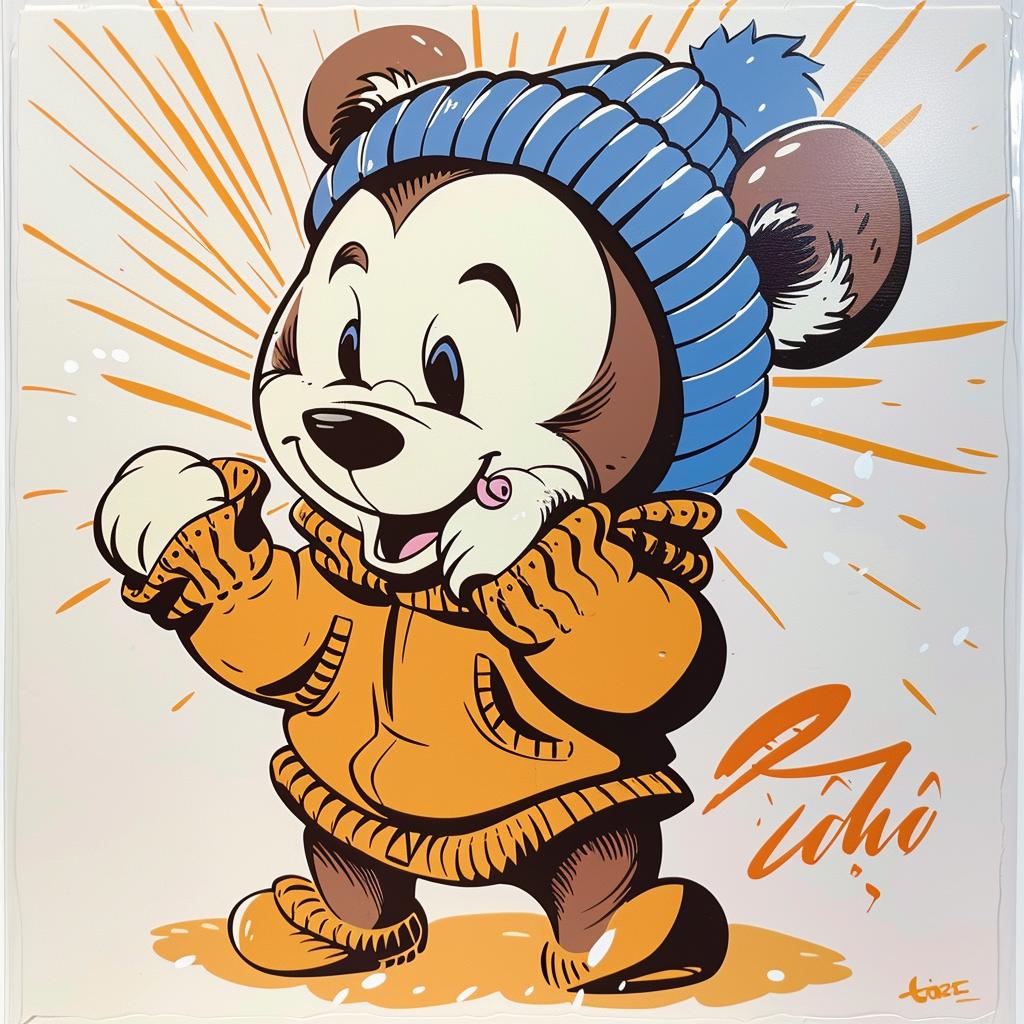 mouse  cartoon  hat  winter  jacket  cute  colorful  illustration  whimsical  playful 942521