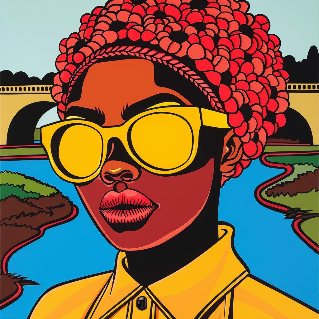 painting  woman  sunglasses  yellow  shirt  colorful  vibrant  artistic  bold  style 1022698