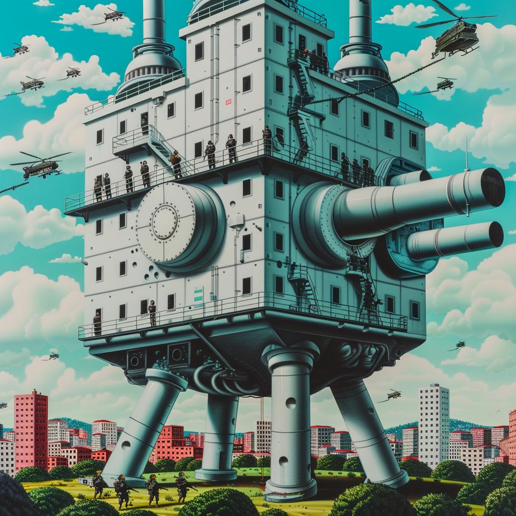 factory  concrete  militaristic  futuristic  towers  soldiers  pipes  elevators  industrial  urban 944561