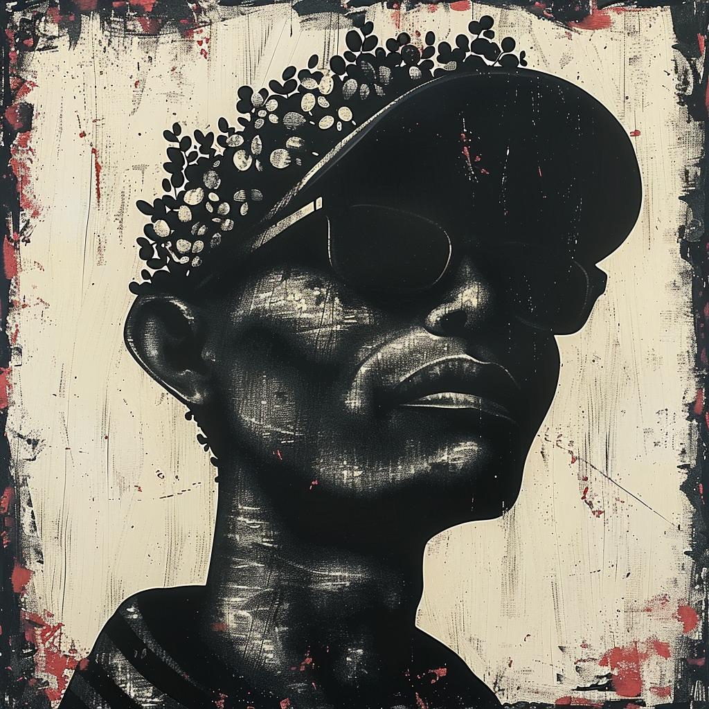 painting  man  hat  sunglasses  portrait  artistic  colorful  character  casual  expression 950000