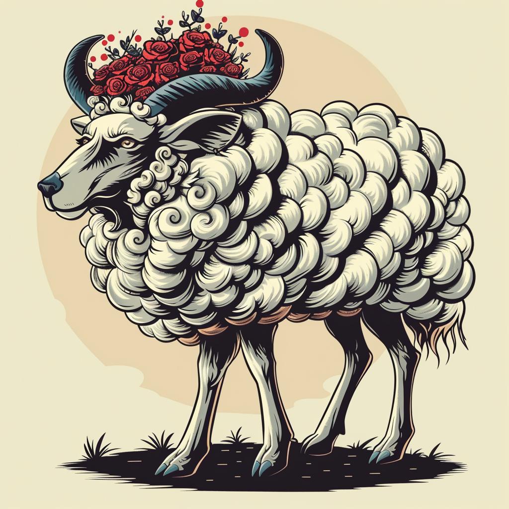 mythical  hybrid  creature  sheep  flowers  fantastical  animal  nature  unique  imaginative 941173