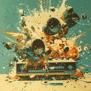 boombox  radio  speakers  exploding  paint  dynamic  art  music  colorful  expressive 1072173