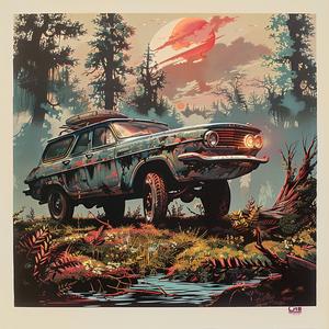 chromolithography  poster  car  woods  nature  art  vintage  landscape  illustration  design 1059257