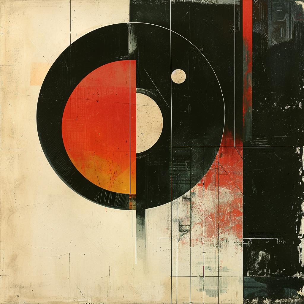 album  cover  painting  orange  circle  abstract  Bauhaus  design  colorful  music 964491