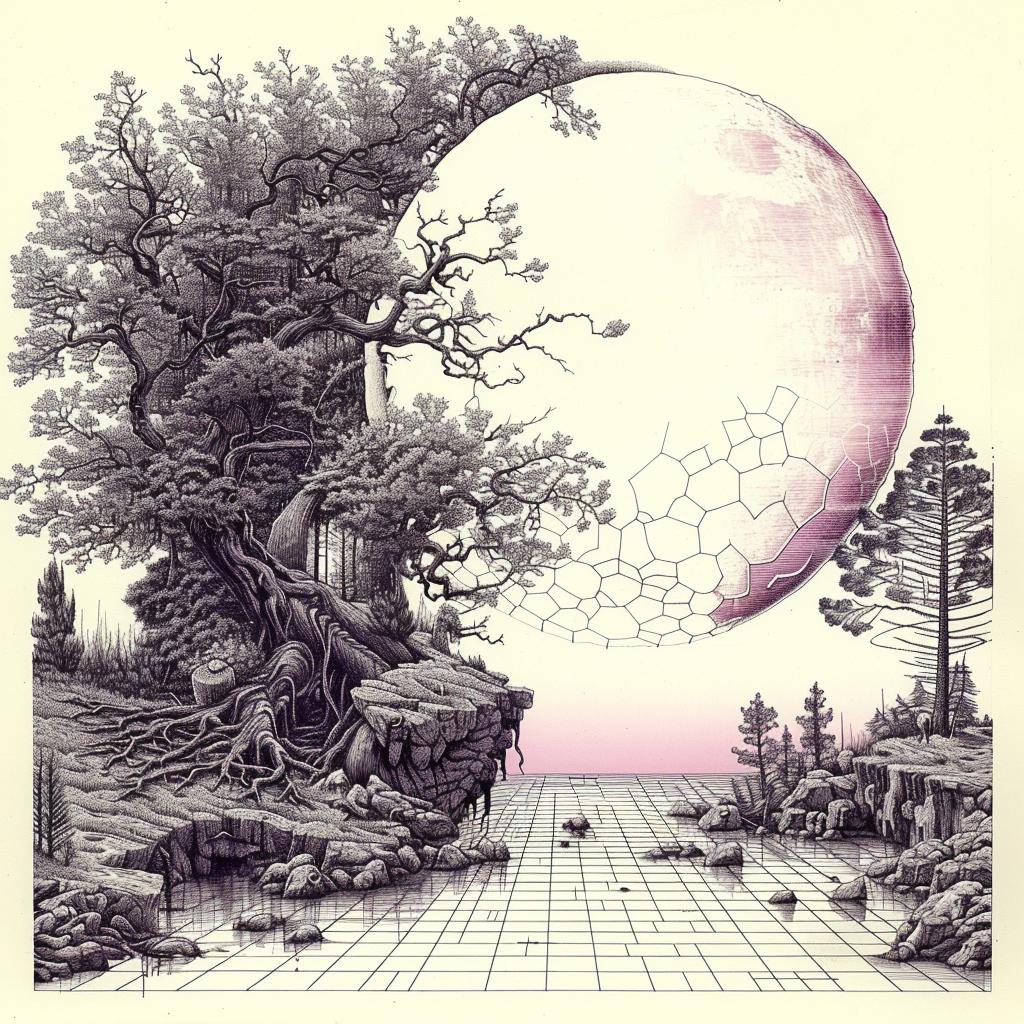 drawing  tree  moon  sky  surreal  symbolist  art  nature  chaos  creative 916354