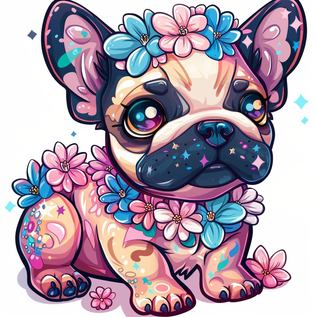 illustration  tattoo  french  bulldog  flowers  cute  spot  dog  flash  cartoon 927514