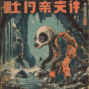 panda  cave  poster  illustration  chromolithography  art  colorful  nature  graphic  design 1051379