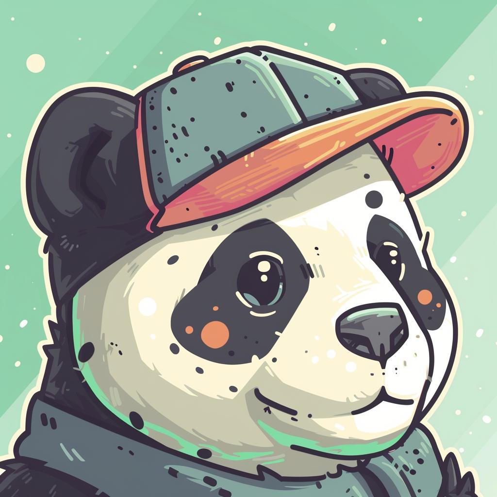 panda  cartoon  cap  scarf  animal  cute  whimsical  colorful  funny  playful 942566