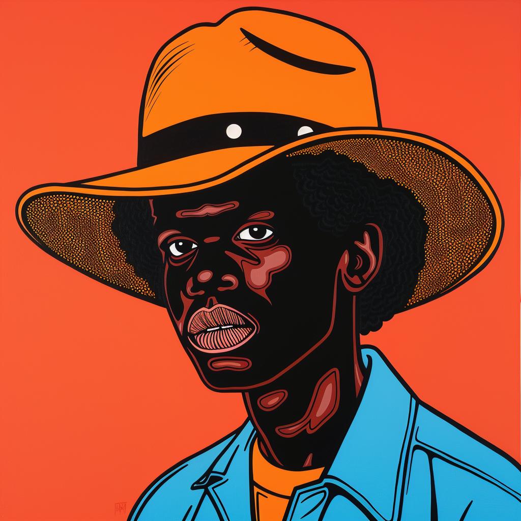 painting  black  man  hat  portrait  realism  expression  colorful  artwork  stylized 1024269