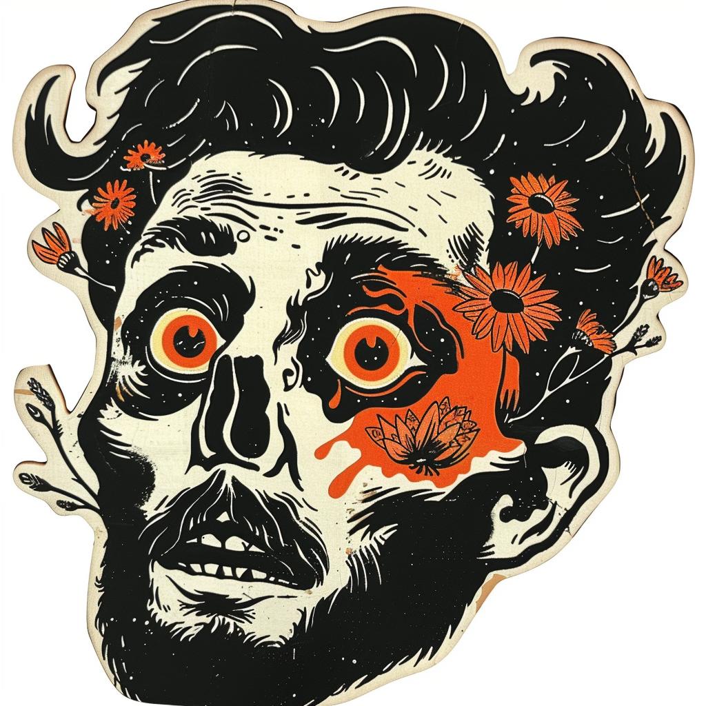 illustration  tattoo  flowerpunk  man  beard  flowers  sticker  art  colorful  design 927603