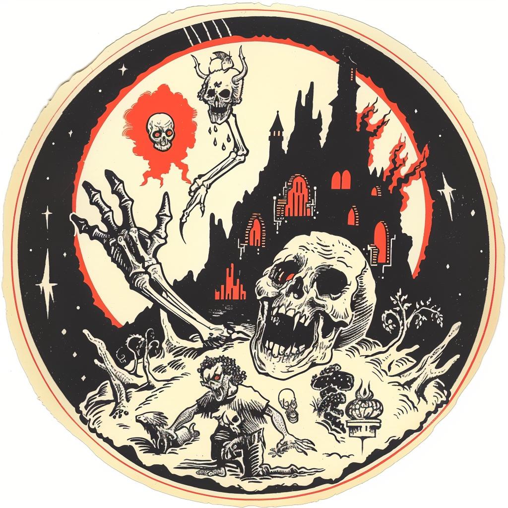 sticker  skull  skeleton  dark  provocative  art  occult  introspective  naturalistic  spiritual 935756