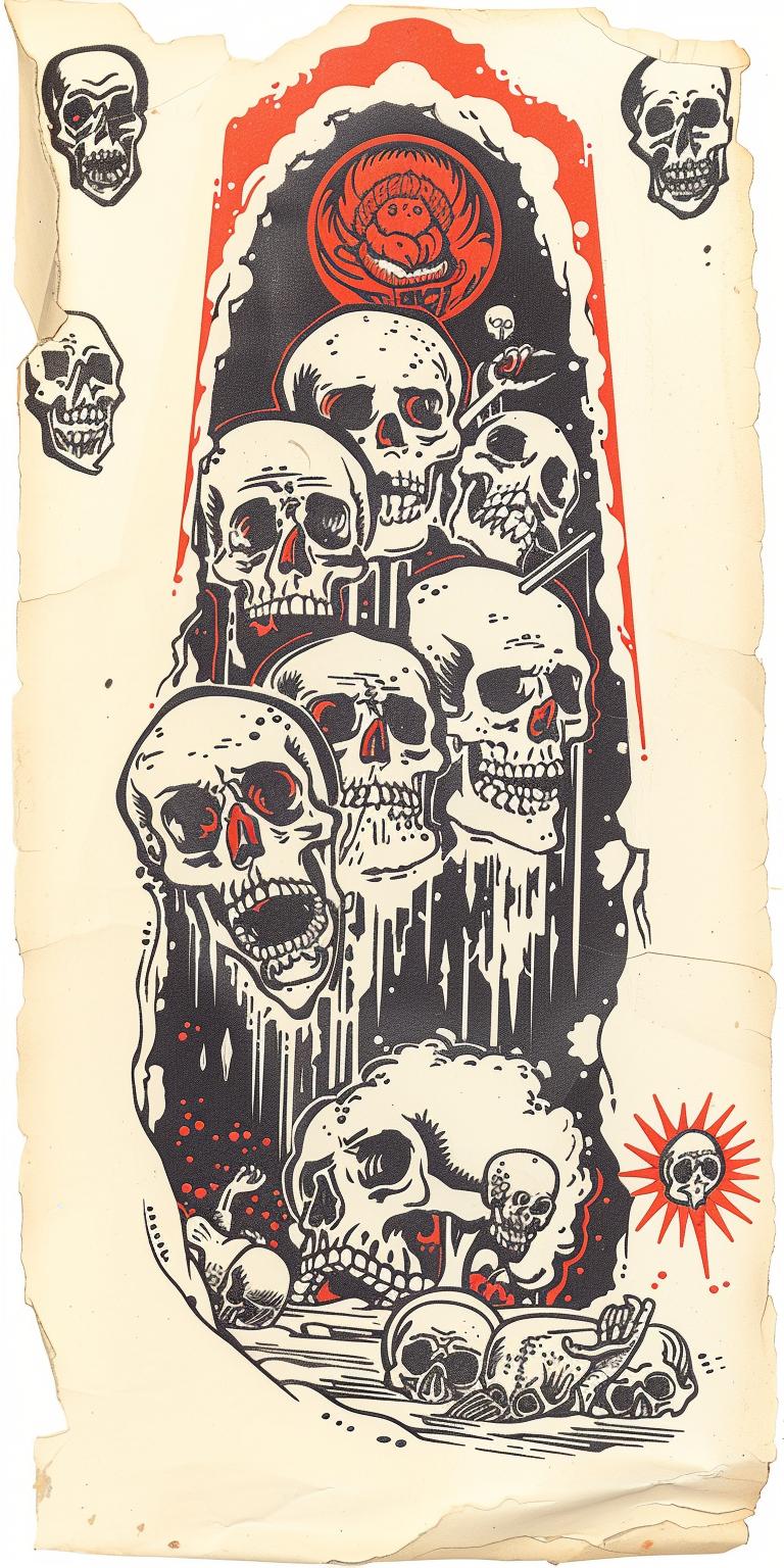 poster  skulls  provocative  art  dark  occult  introspective  naturalistic  spiritual  terror 935783