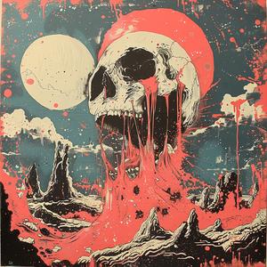 album  cover  surreal  skull  crossbones  black  background  chaos  symbolist  graphics 1078128