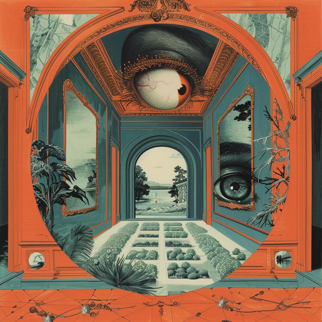 album  art  Trompe-lœil  Risograph  Magritte  horror  painting  eye  middle 1026719