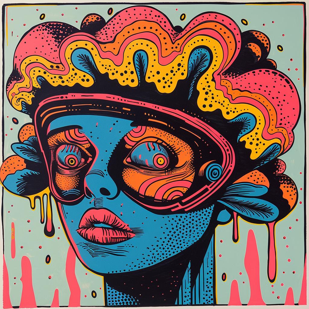colorful  poster  woman  face  glasses  art  vibrant  Peter  Max  design 929845