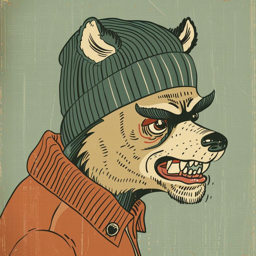 wolf  poster  hat  jacket  aggressive  streetwise  street  stylized  cartoon  bold 959480