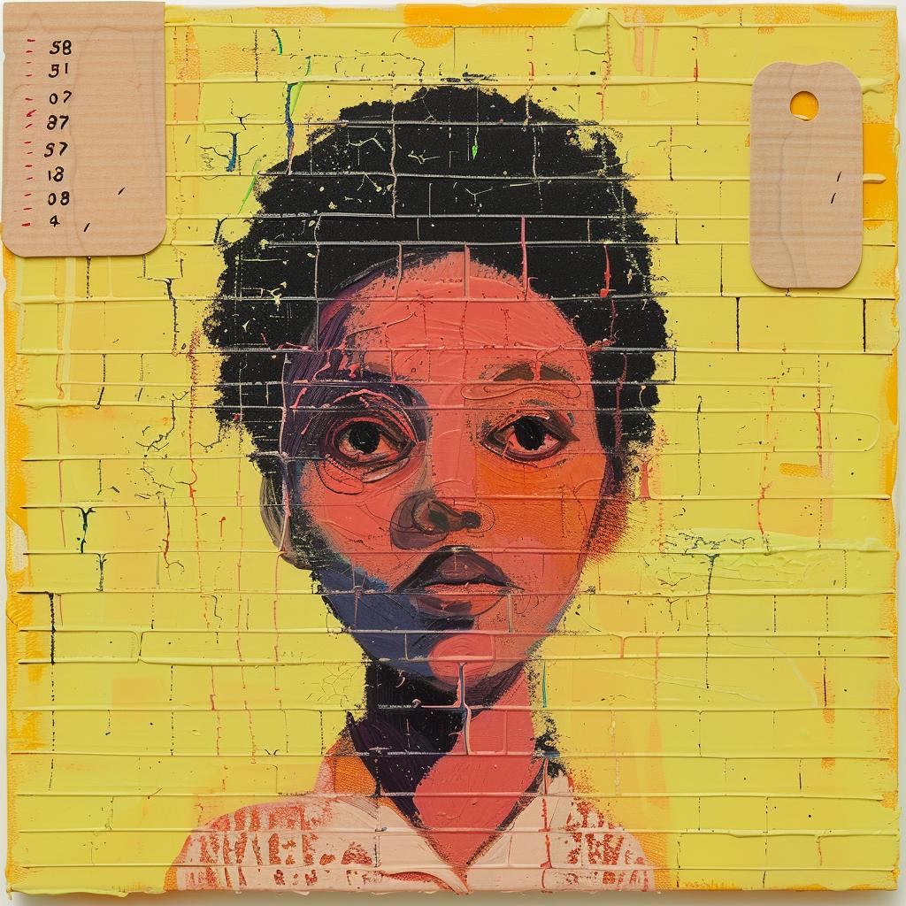 encaustic  paint  woman  africanamerican  background  impasto  colorful  vibrant  portrait  art 1016177