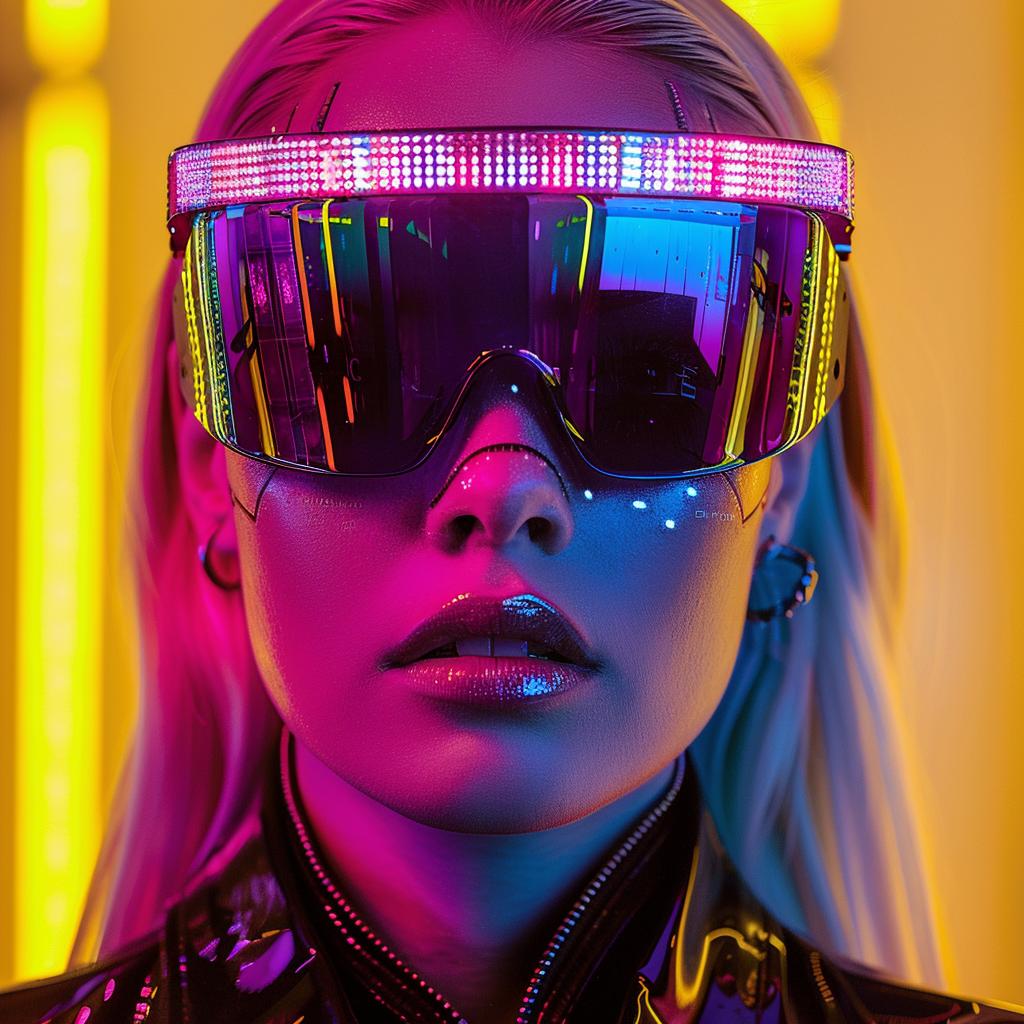 surreal  album  cyborg  neon  woman  jacket  glasses  creative  fashion  digital 976313