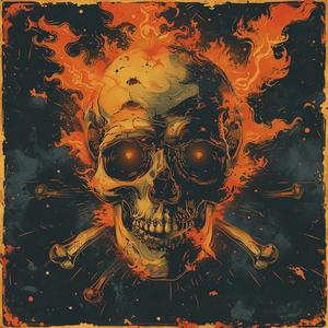 surreal  album  cover  skull  flames  symbolist  screenprinting  art  creative  design 1063556