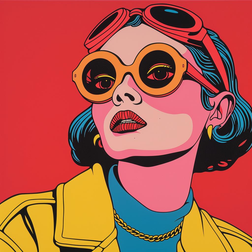 album  cover  pop  art  illustration  woman  sunglasses  stylized  colorful  design 1024740