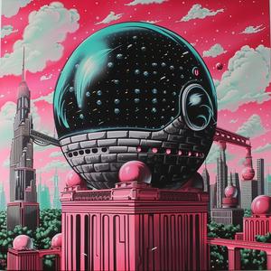 city  pink  sphere  minimal  chromolithography  surreal  vibrant  urban  abstract  colorful 1037585