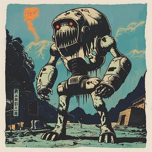 poster  robot  building  surreal  hyper-realistic  screenprinting  Mitsumasa  Anno  Stalenhag  art 1079811