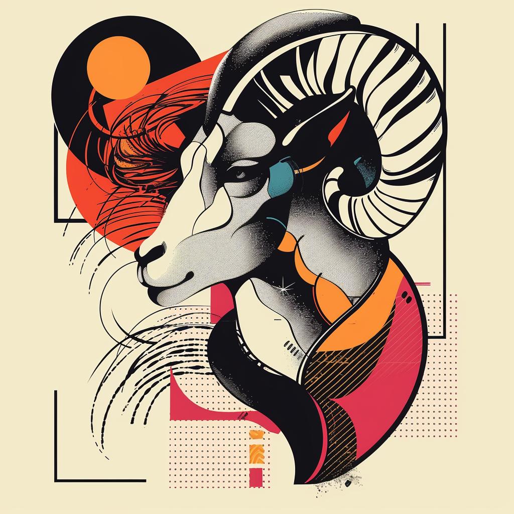 mythical  creature  hybrid  animal  ram  illustration  halftone  fantasy  unique  exploration 939596