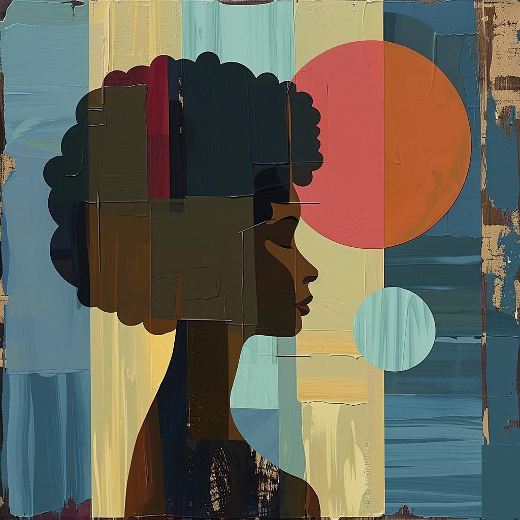 africanamerican  woman  afro  sun  painting  portrait  vibrant  warmth  expression  nature 938467