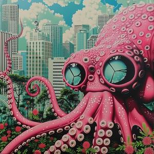 octopus  tentacles  eyes  pink  surreal  art  marine  creature  imaginative  colorful 1038091