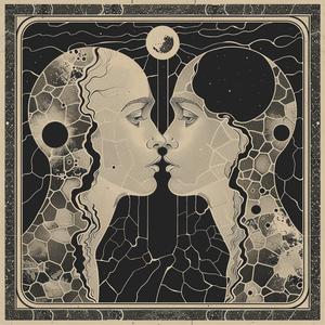 cover  art  album  moon  stars  surreal  Koloman  Moser  high-detailed  screenprinting 1079667