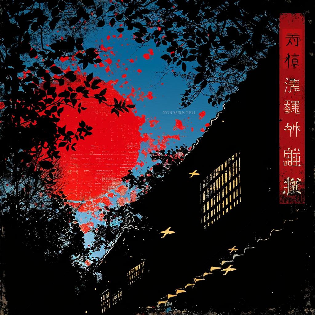cover  horror  novels  Japanese  restaurant  poster  red  moon  stylized  graphic 1020168