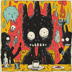 album  cover  rabbit  characters  surreal  chaos  Symbolist  creative  art  graphic 1078231