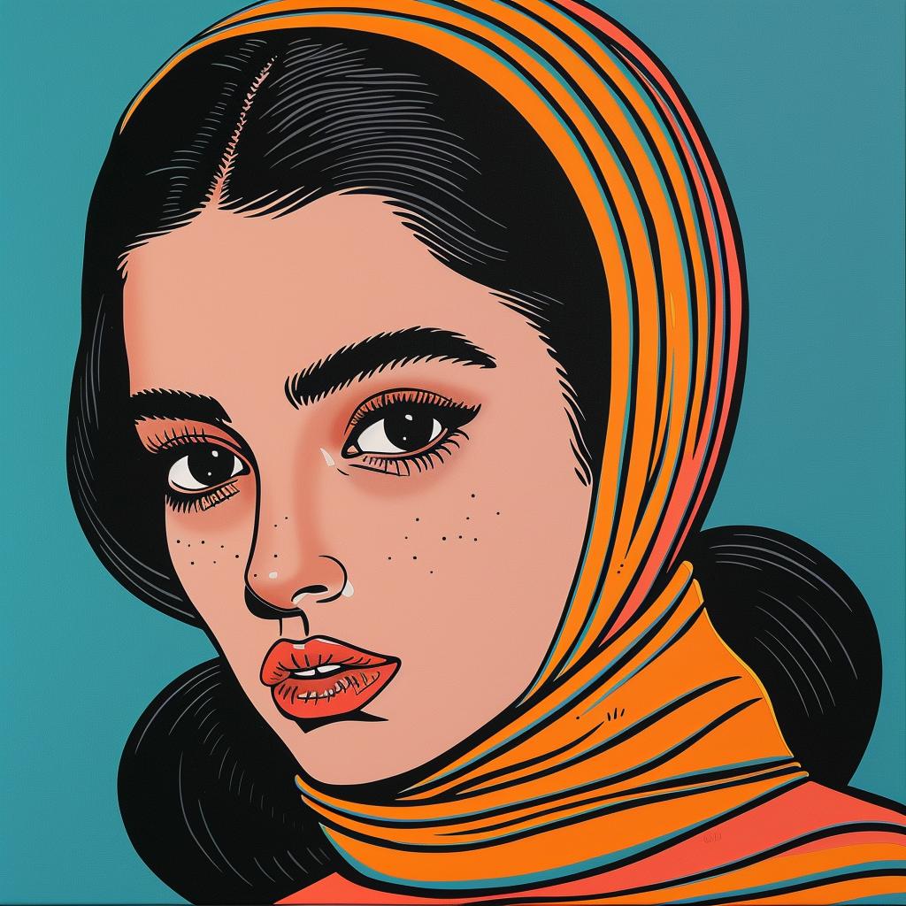 woman  hijab  pop  art  painting  colorful  cultural  portrait  bold  fashion 1023183