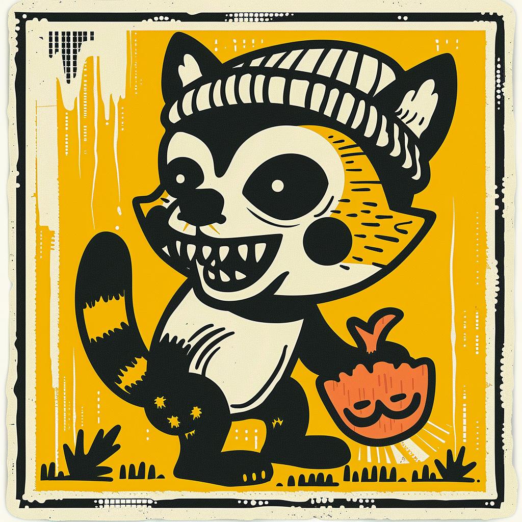 cartoon  raccoon  pumpkin  hand  streetwise  animal  minimal  playful  character  festive 958132