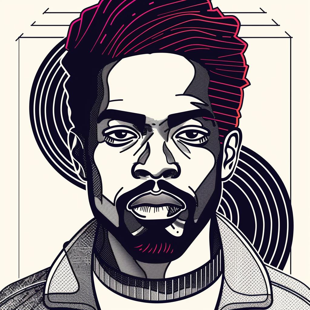 Pop  Art  African-American  man  beard  colorful  portrait  modern  vibrant  stylized 937477