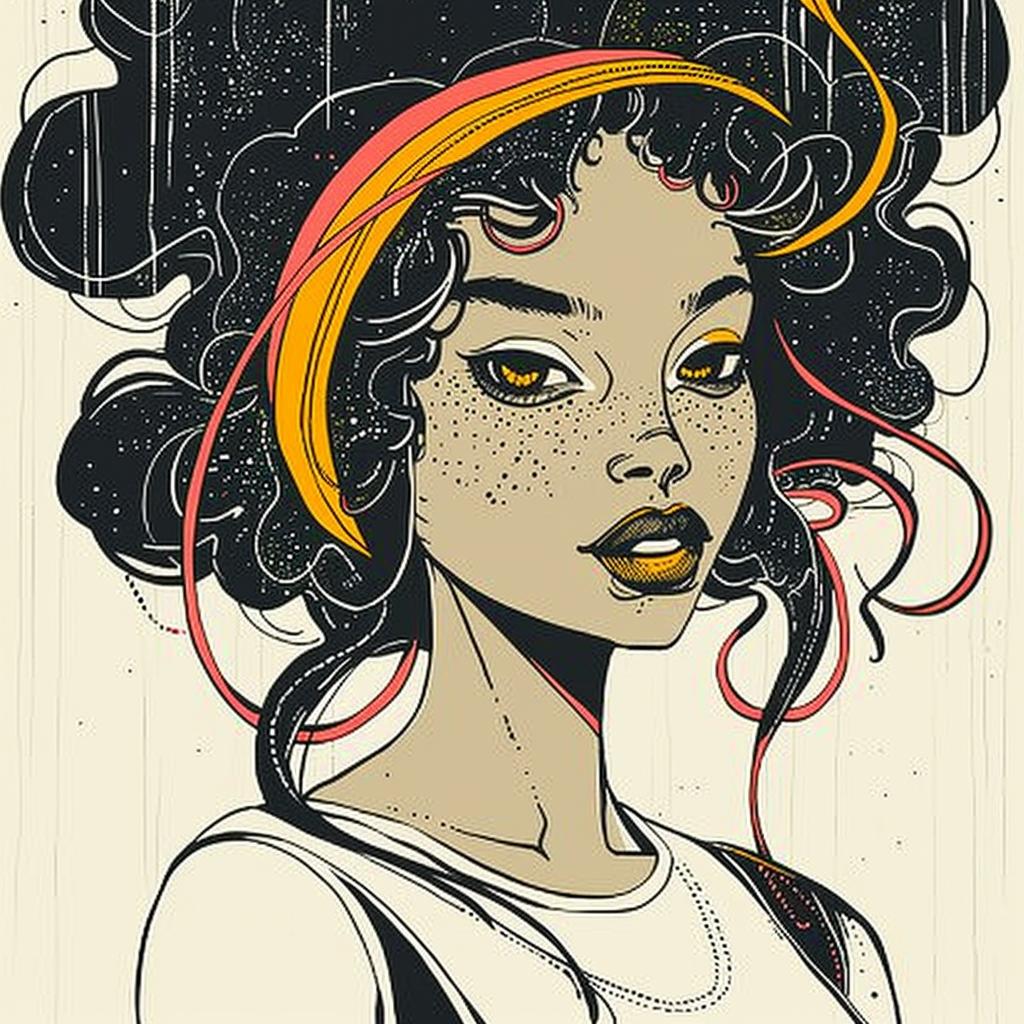 woman  curly  hair  bandana  Pop  Art  model  colorful  fashion  art 938268