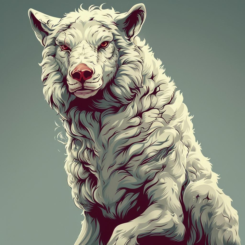mythical  creature  wolf  sheep  hybrid  fantastical  illustration  digital  unique  nature 941157